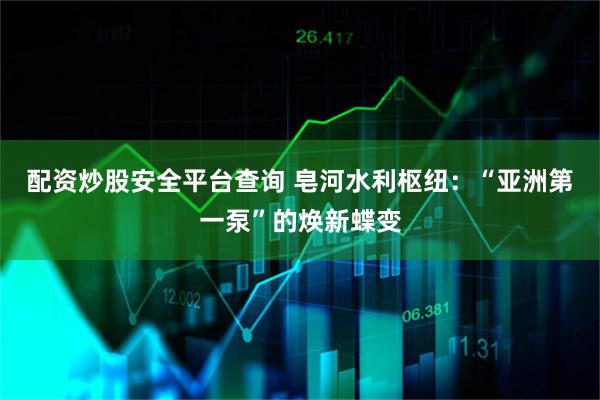 配资炒股安全平台查询 皂河水利枢纽：“亚洲第一泵”的焕新蝶变